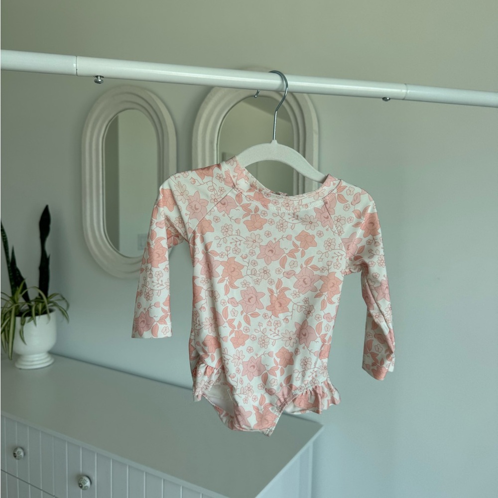 Floral Long Sleeve Baby Swimsuit